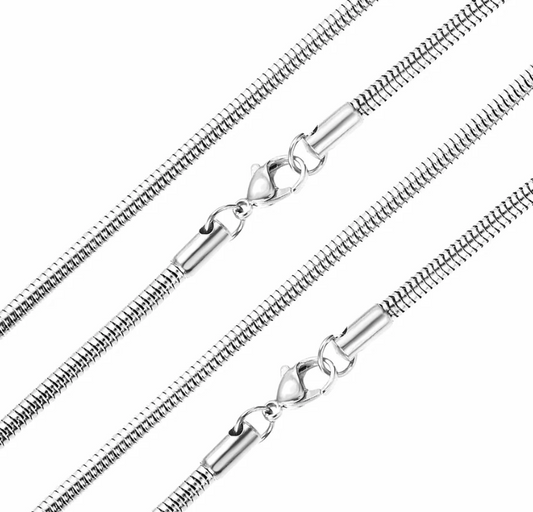 Long necklace collar - Round Snake Chain