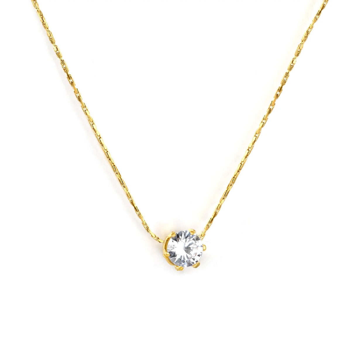 Six Claws Round White Diamond Pendant