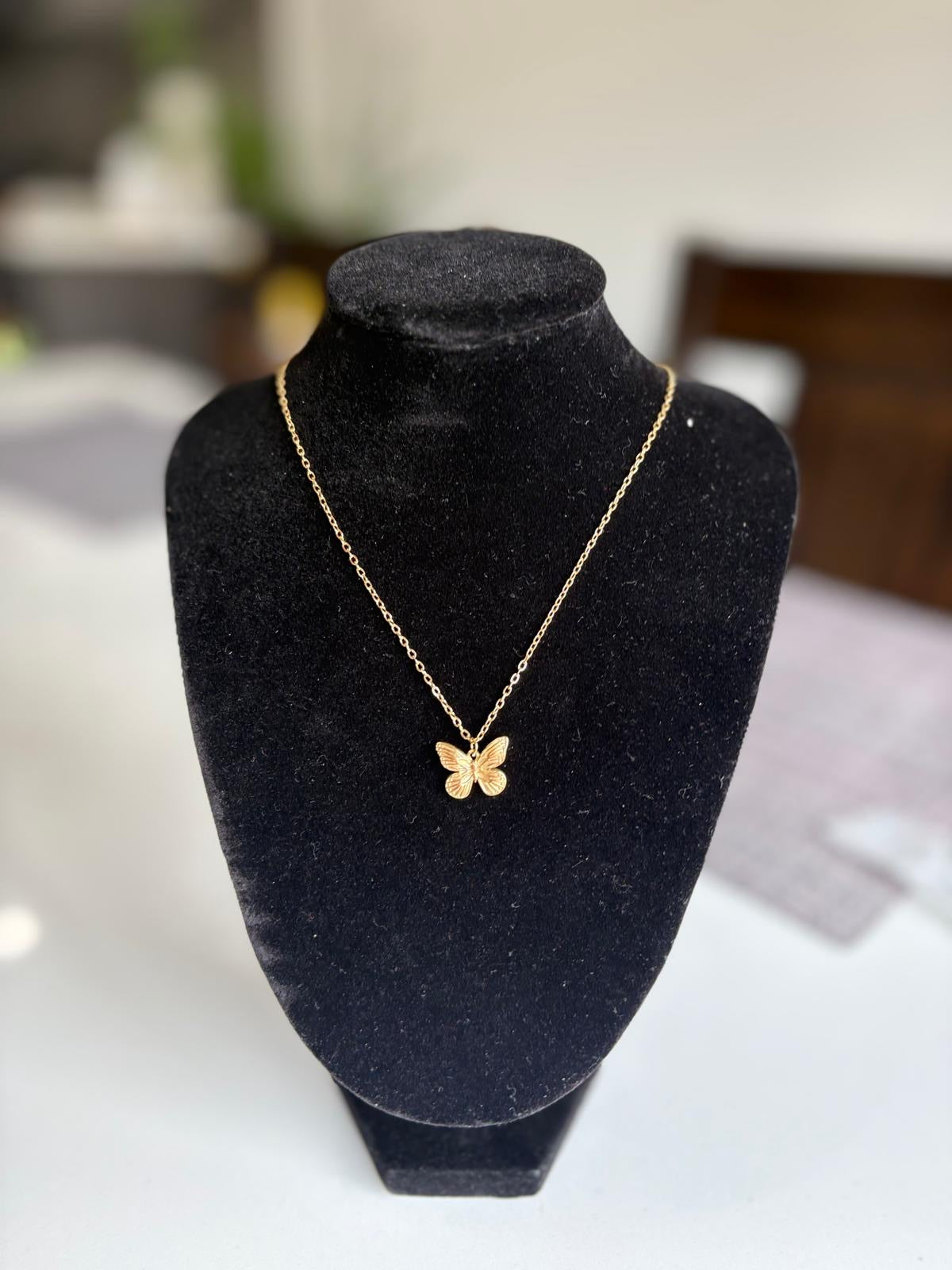 Small Butterfly Necklace - Gold