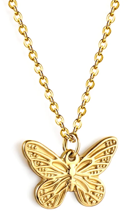 Small Butterfly Necklace - Gold