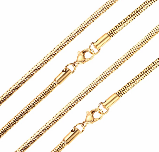 Long necklace collar - Round Snake Chain