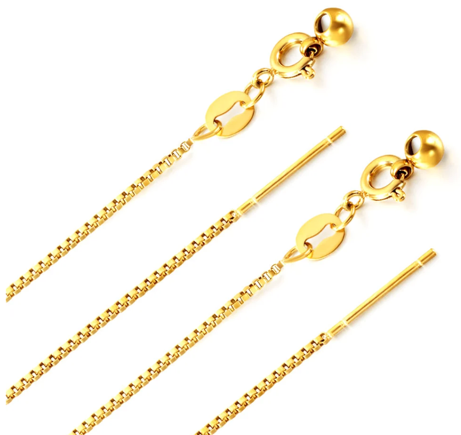 Long necklace collar Retractable joint clasp - Gold Stainless Steel